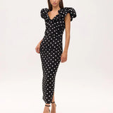 Bianca Dots Dress - Black Polka