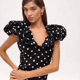Bianca Dots Dress - Black Polka