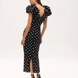 Bianca Dots Dress - Black Polka