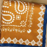 Bandana Square Neck Scarf - Mustard/Navy