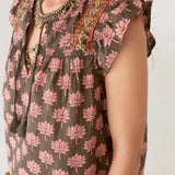 Charlize Blouse - Lotus Mondrian