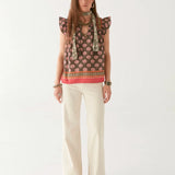 Charlize Blouse - Lotus Mondrian
