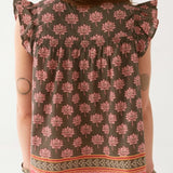 Charlize Blouse - Lotus Mondrian