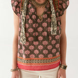 Charlize Blouse - Lotus Mondrian