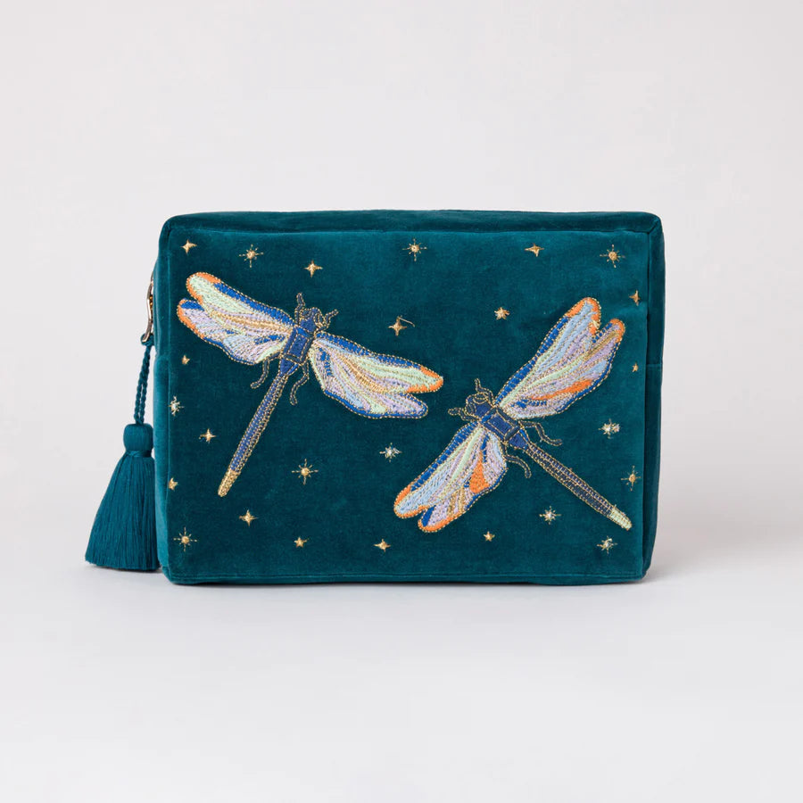 Elizabeth Scarlett Dragonfly Wash Bag - Deep Teal