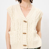 Medea Sleeveless Cardigan - Cream