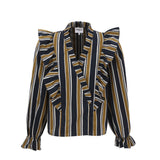 Taya Blouse - Navy/Olive
