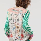 V-neck Blouse - Graffiti