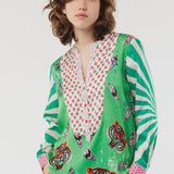 V-neck Blouse - Graffiti
