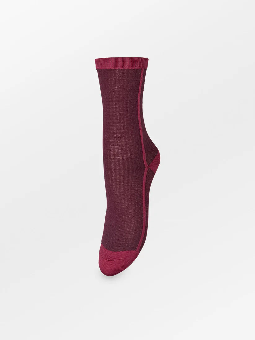 Stripy Glitter Socks 3 Pack - Fig/Black