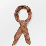 Scallopia Striped Cotta Scarf - Wood Brown