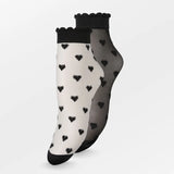 Dagmar Heart Socks 2 Pack - Black