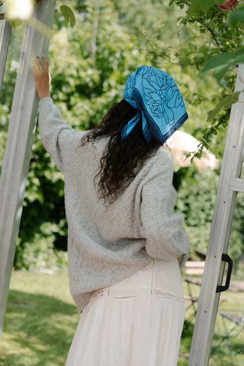 Stencia Tulip Sia Scarf - Azure Blue