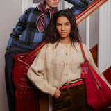Flotile Stitch Sia Scarf - Maroon Brown