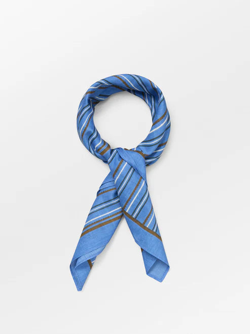 Scallopia Striped Cotta Scarf - Azure Blue