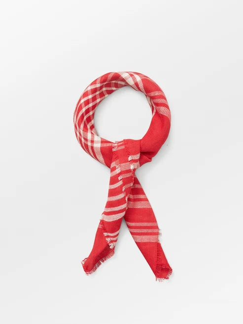 Grid Cowea Scarf - Salsa Red