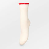 Scallop Sock - Birch White