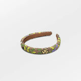 Fleuriella Slim Beaded Headband - Hot Fudge Brown