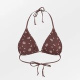 Bloom Paisley Bel Bikini Top - Chocolate Brown