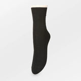 Scallop Sock - Black Melange
