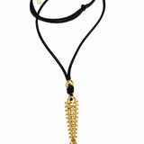 Fish Waxed Cord Necklace - Gold