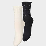 Glimsy Cotta Sock 2 Pack - Black/White