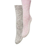 Melange Cotta Socks 2 Pack - Brown/Rose