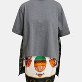 Kassis Silk Scarf T-shirt - Grey Multi