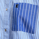 Kozef Fabric Mix Cropped Shirt - Sky