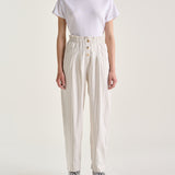 Lilo Trousers - Cream Pinstripe