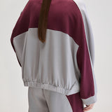 Tallic Zip-up Sweatshirt - Grey/Wine