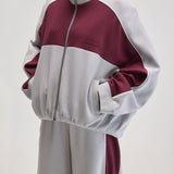 Tallic Zip-up Sweatshirt - Grey/Wine