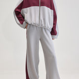 Tallic Zip-up Sweatshirt - Grey/Wine