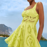 Ricka Short Dress- Lime