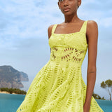 Ricka Short Dress- Lime