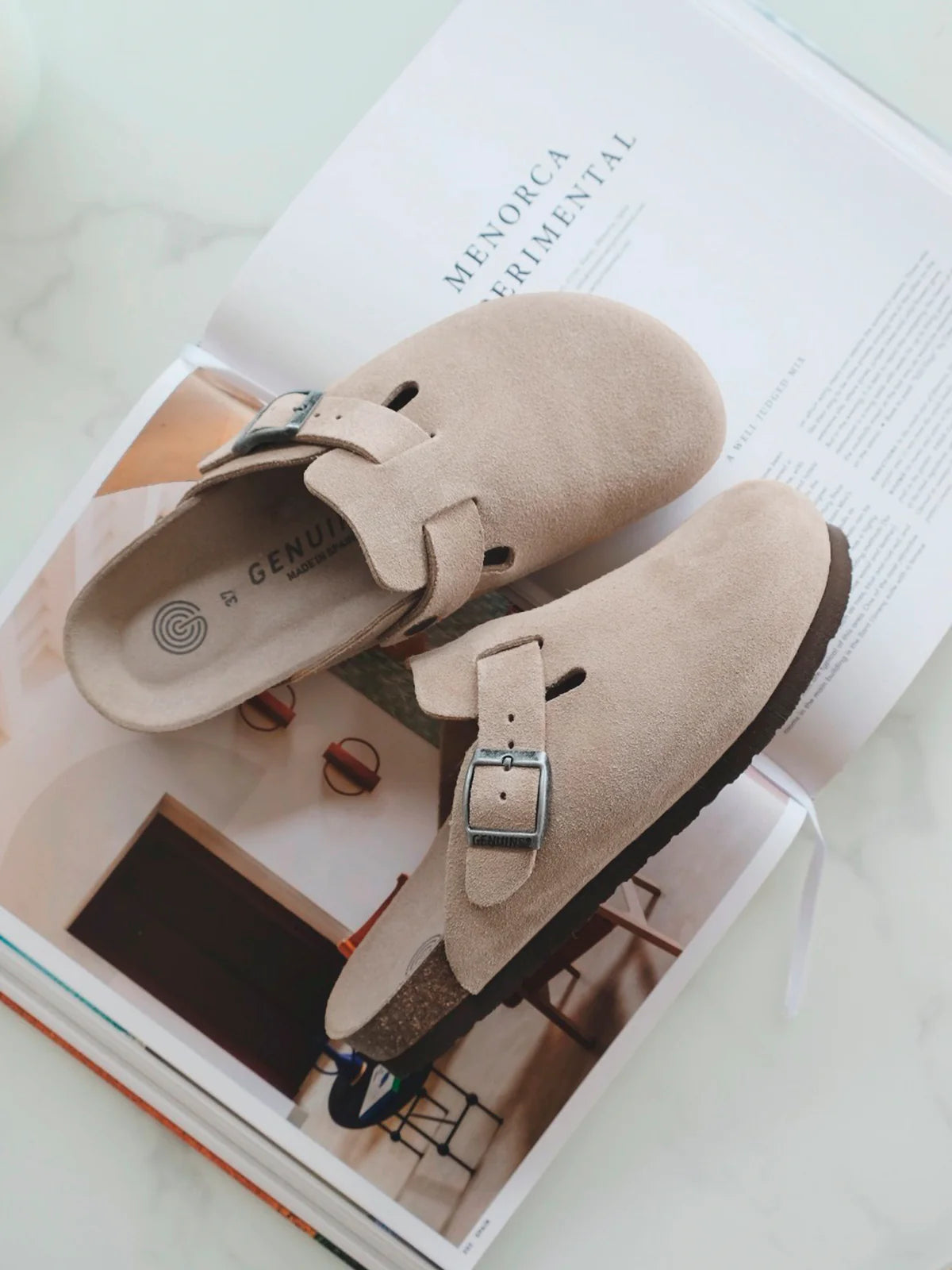 Riva Velour Clog - Taupe