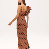 Rosalinda Dots Dress - Brown Polka
