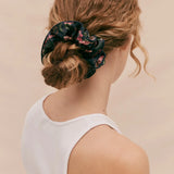 Soleia Silk Scrunchie - Navy