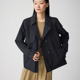 Niwl Short Trenchcoat - Dark Navy