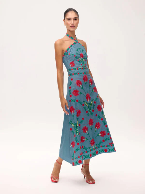 Ulises Top + Skirt Set - Blue