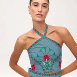 Ulises Top + Skirt Set - Blue