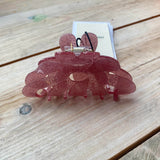 Glitter Magnolia Hair Claw - Gameo Rose