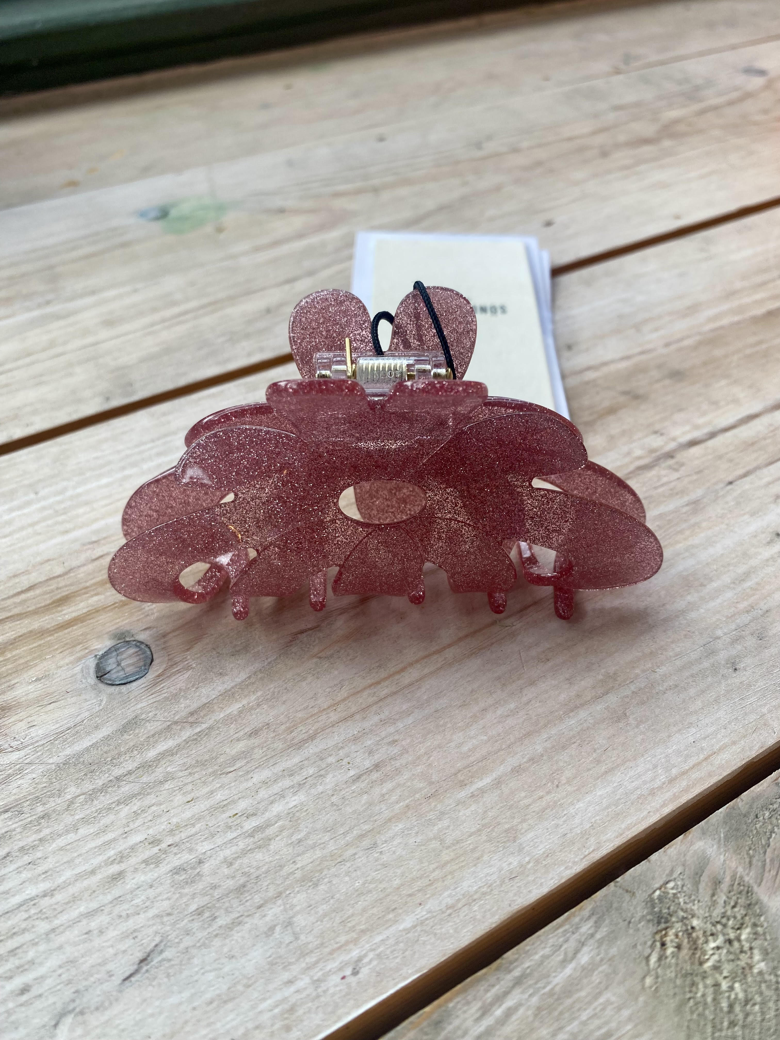 Glitter Magnolia Hair Claw - Gameo Rose