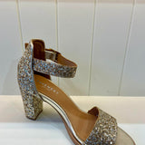 Silke Glitter Heels - Gold Glitter