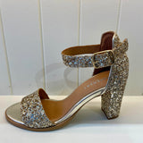 Silke Glitter Heels - Gold Glitter