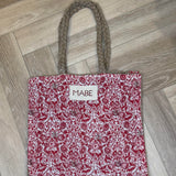 Blockprint & Jute Tote