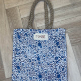 Blockprint & Jute Tote