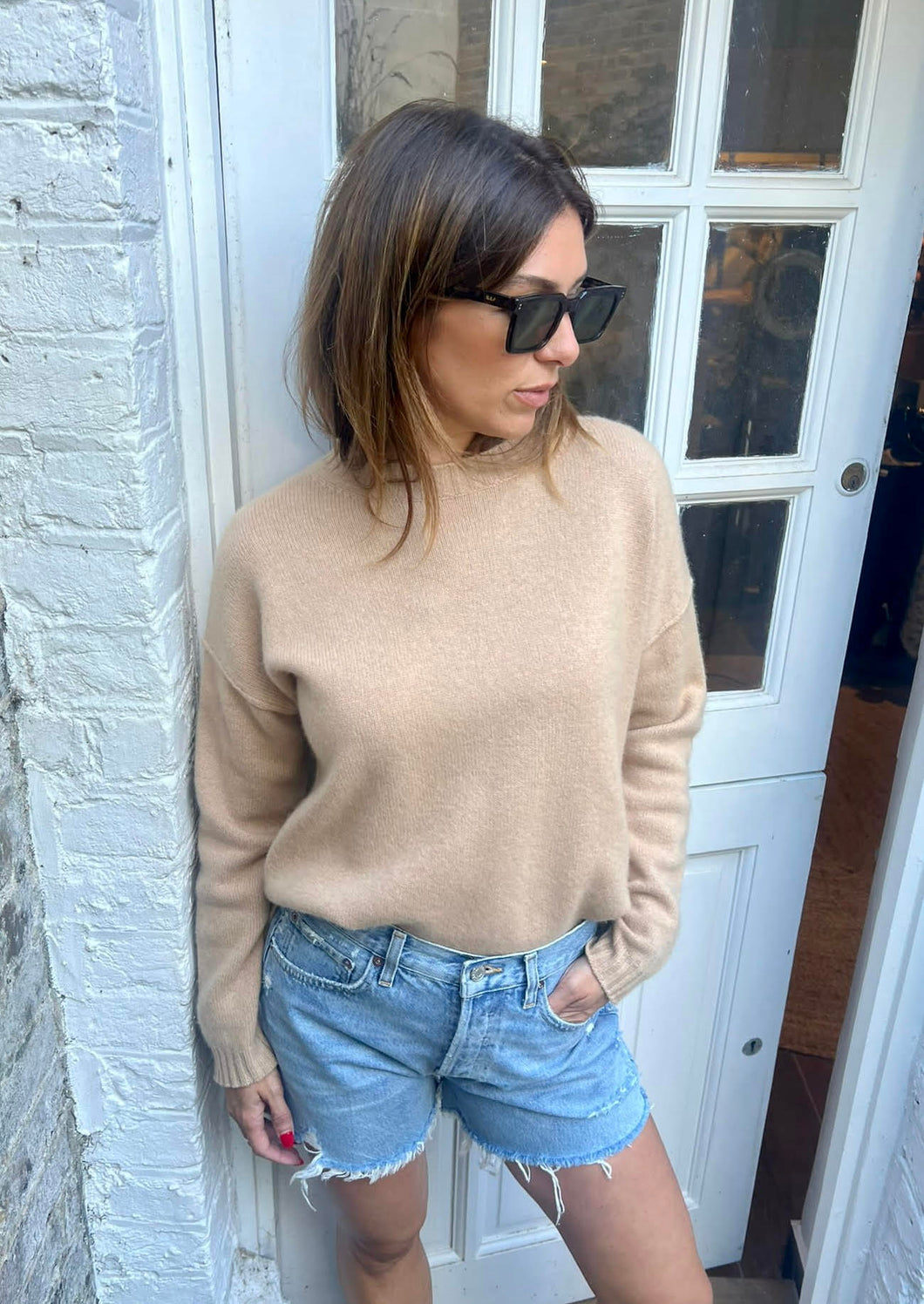 Jumper 1234 Exposed Crew - Camel