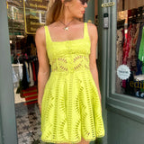 Ricka Short Dress- Lime