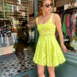 Ricka Short Dress- Lime